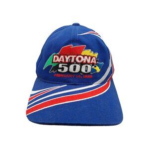 Daytona 500 Hat NASCAR Snapback Cap Racing Feb 14th 1999 Red Blue Embroidered